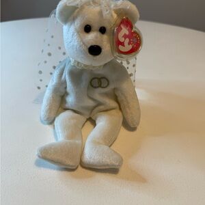 Ty Plush “Mrs” White Bear with veil